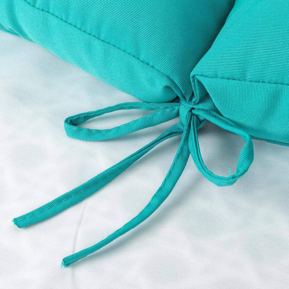 Outdoor Cushions Dinning Chair Cushions with Back Wicker Tufted Pillow for Patio Furniture in Lake Blue