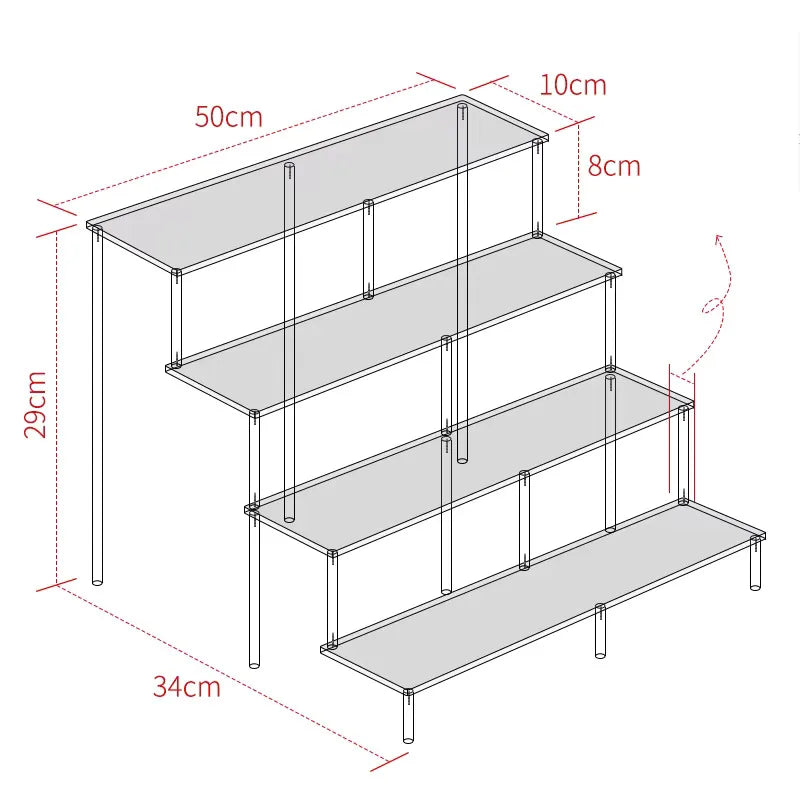 20-50Cm Acrylic Riser Display Riser Shelf for Figures Display Stand Display Cupcake Perfume Organizer Cologne Makeup Collection