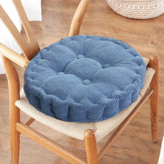 round Floor Pillow, Large Meditation Seat Cushion for Adult, 16" Circle Tufted Corduroy Solid Chair Pad, Thicken Soft Cotton Filled Seat Pads Non-Slip Floor Cushion for Living Room Tatami Patio