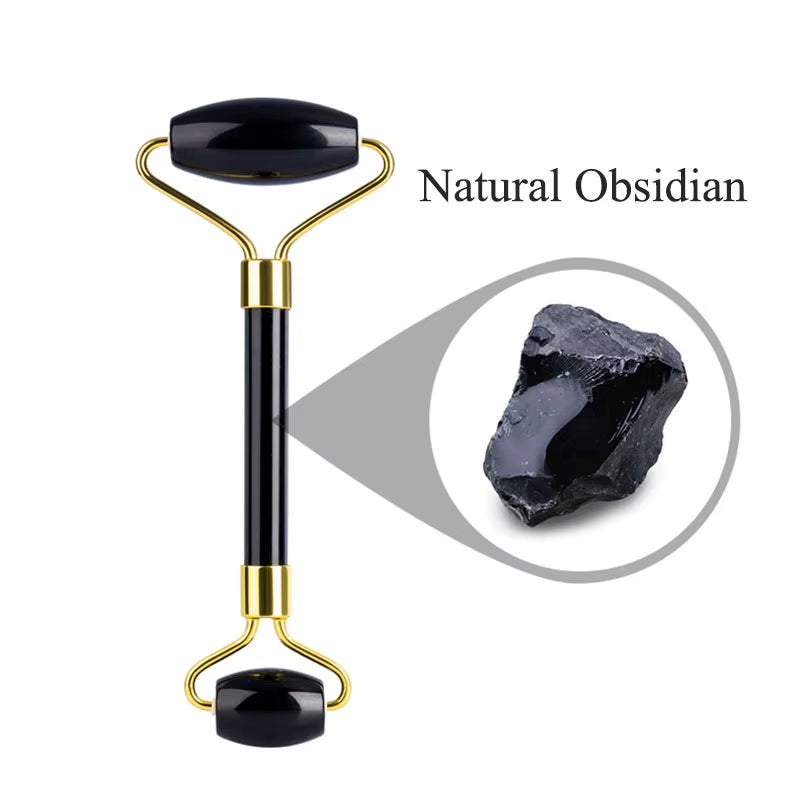 New Natural Obsidian Sleep Eye Mask Jade Roller Gua Sha Massage Tools Cold Therapy Health Beauty Skin Care Massager for Face