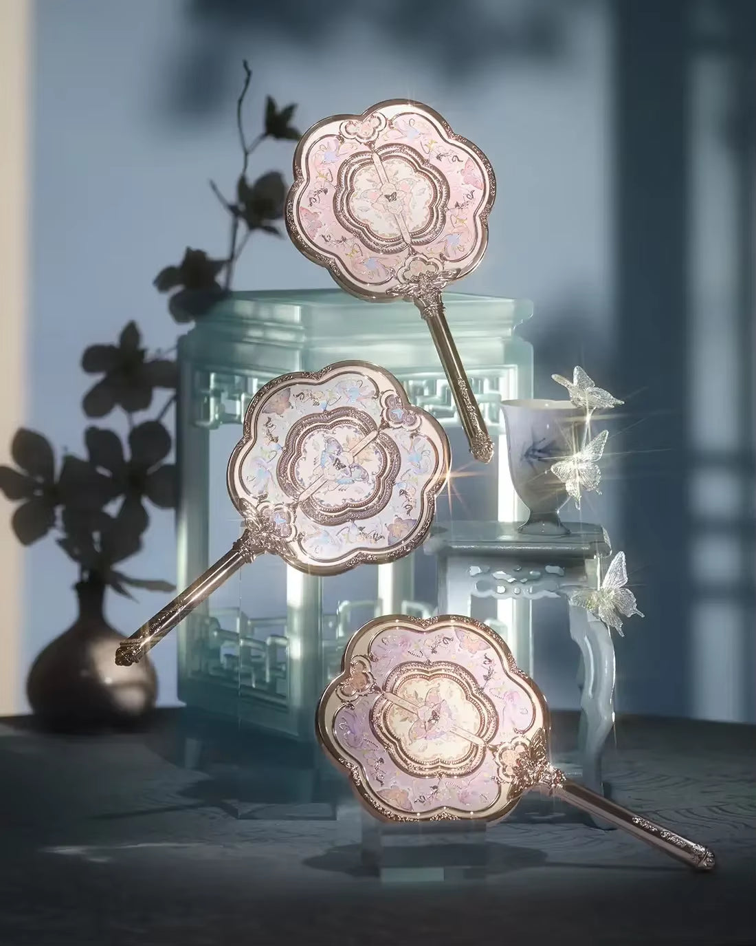 Flower Knows Vanity Mirror Violet Strawberry Rococo Hand Mirror Makeup Mirrors Portable Mirror with Handle