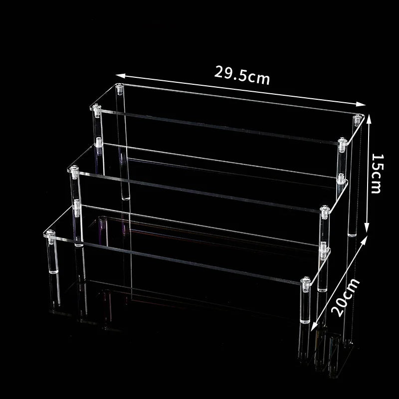Clear Acrylic Display Stand for Anime Figures Cupcake Shelf Organizer Desserts Holder Jewels Display Risers Stand Perfume Stand