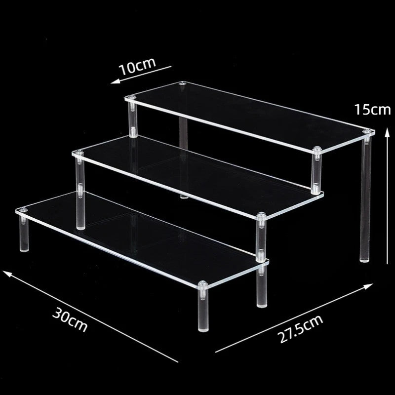 Acrylic Risers for Display 2-5 Tier Acrylic Display Stand Perfume ,Clear Cupcake Stand Holder for Figures Dessert Doll Shelves
