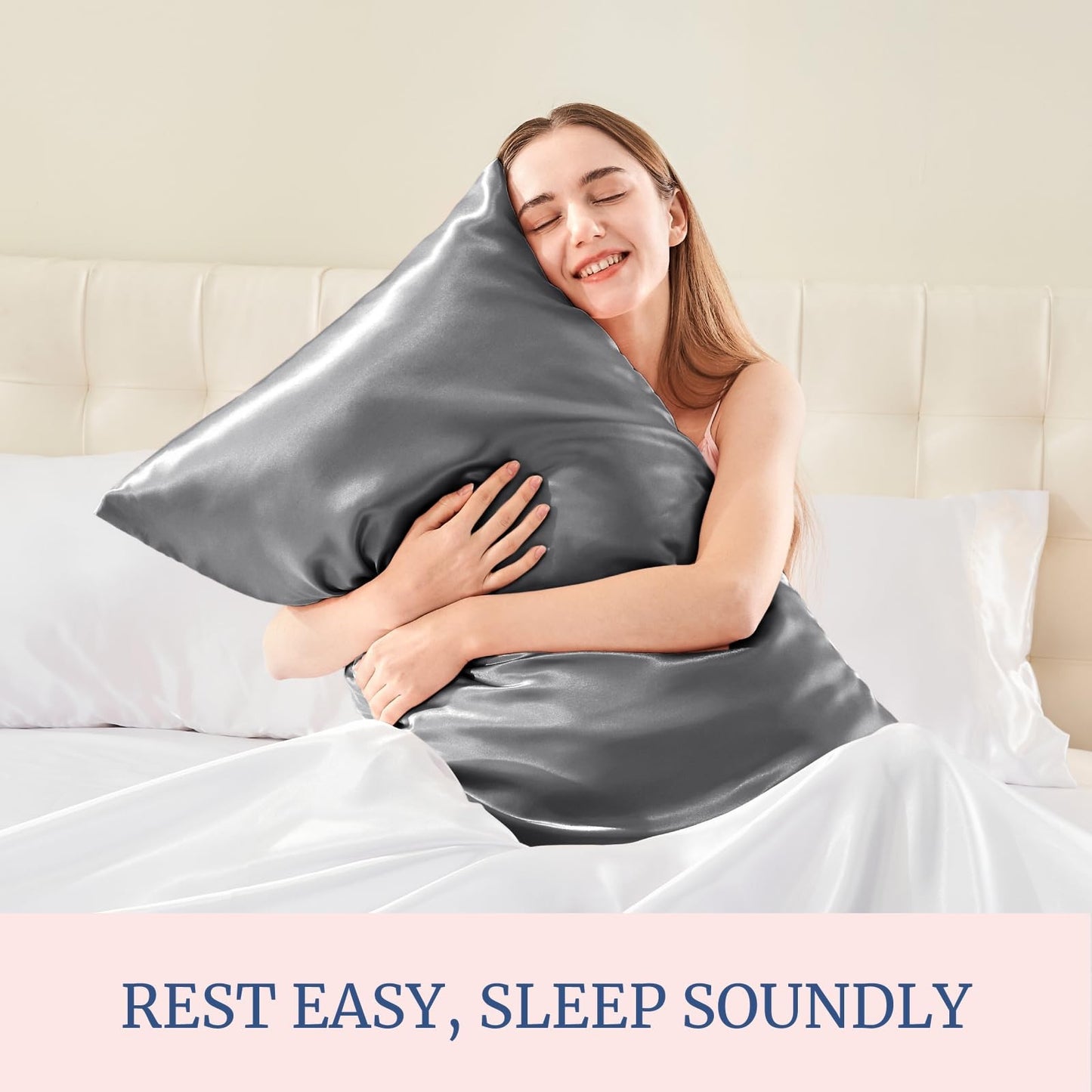 BEDELITE Satin Pillowcase for Hair and Skin, Super Soft and Cooling Similar T...