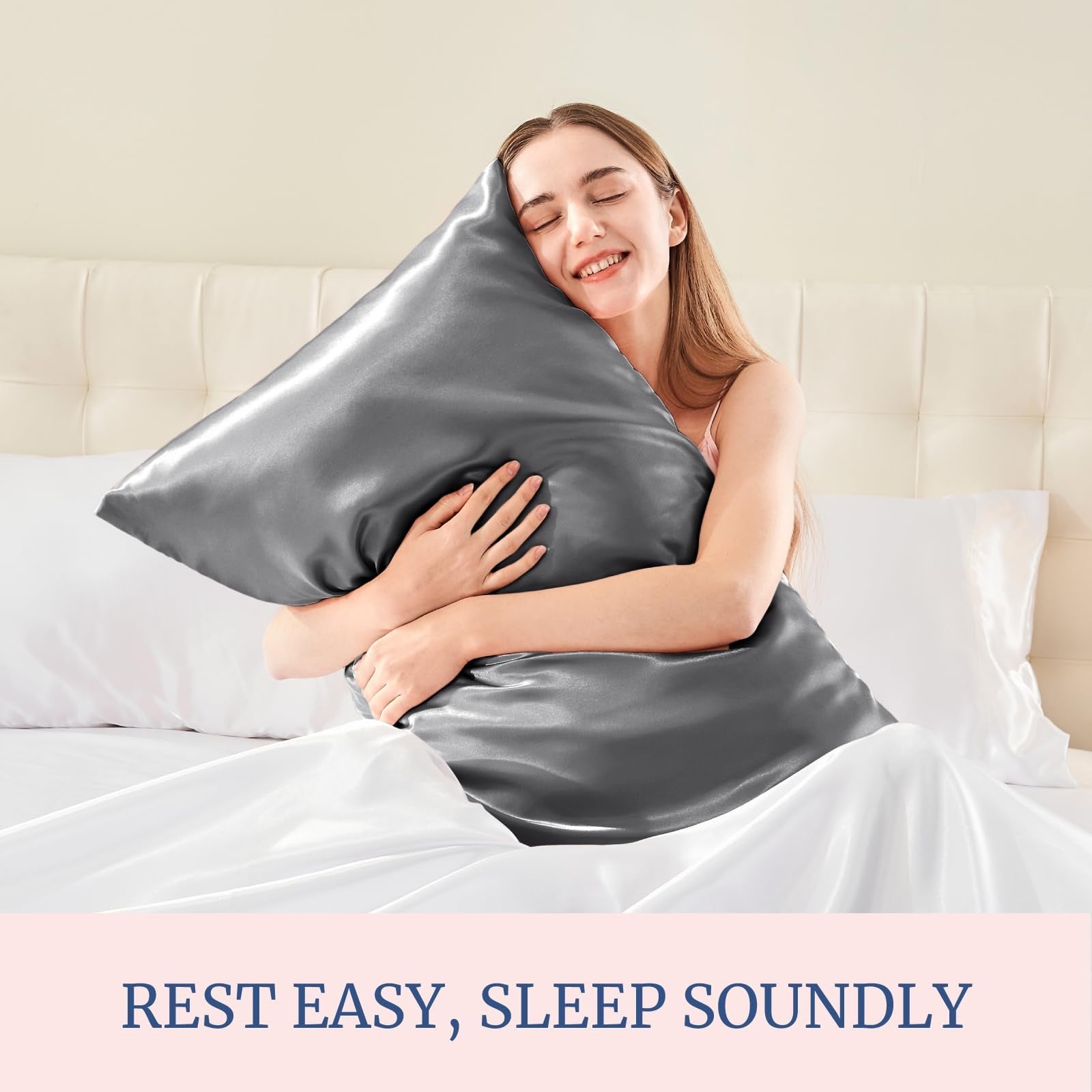 BEDELITE Satin Pillowcase for Hair and Skin, Super Soft and Cooling Similar T...