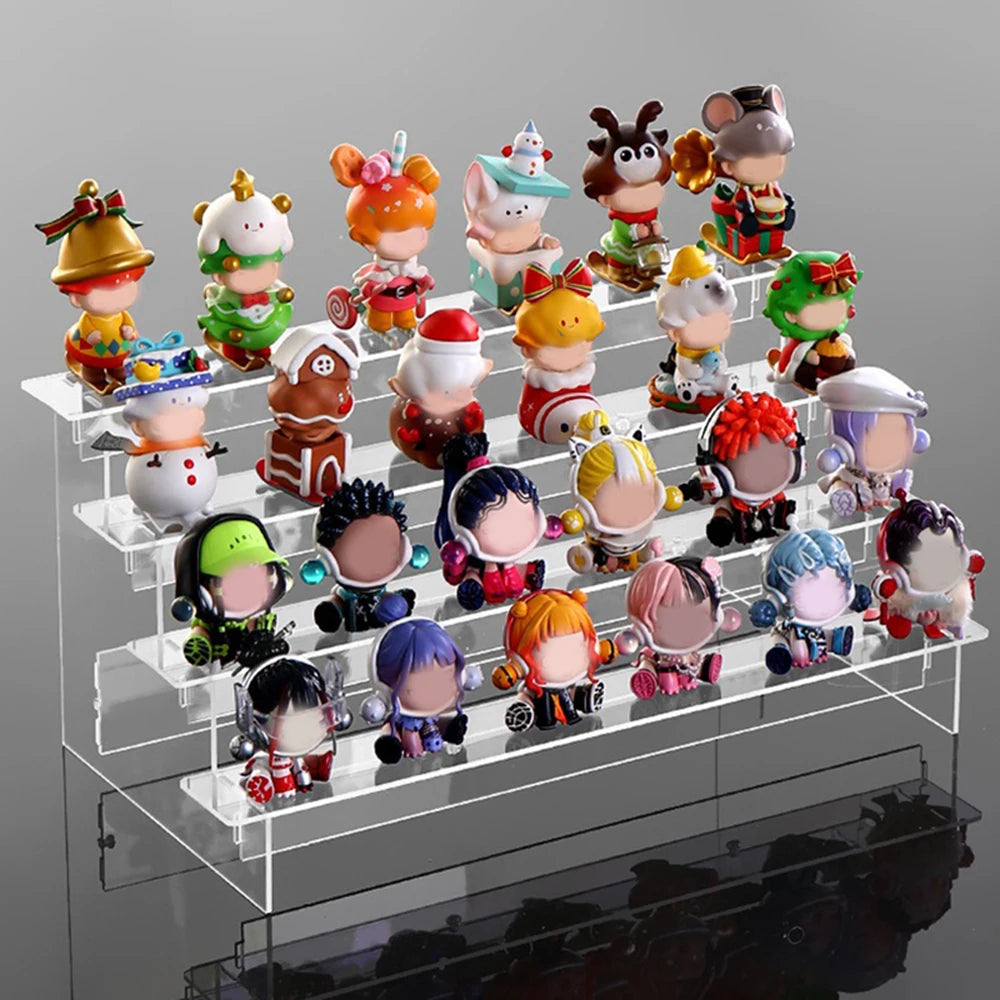 Clear Display Stand Figures Holder Blind Box Storage Perfume Cupcake Storage Shelf Organizer Jewellery Cosmetics Display Rack