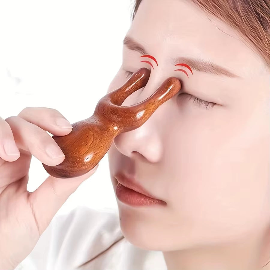 1Pc Sandalwood Frog Massage Tool for Face, Eyes, Ears, and Nose - Relaxing Gift for Mom, Dad, and Girlfriend