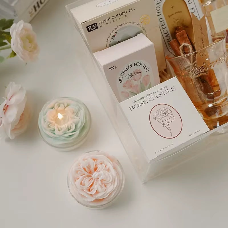 Modern Rose Scented Candles Soybean Wax Qixi Gifts Valentine'S Day Birthday Wedding Home Atmosphere Decorative Candles Gifts