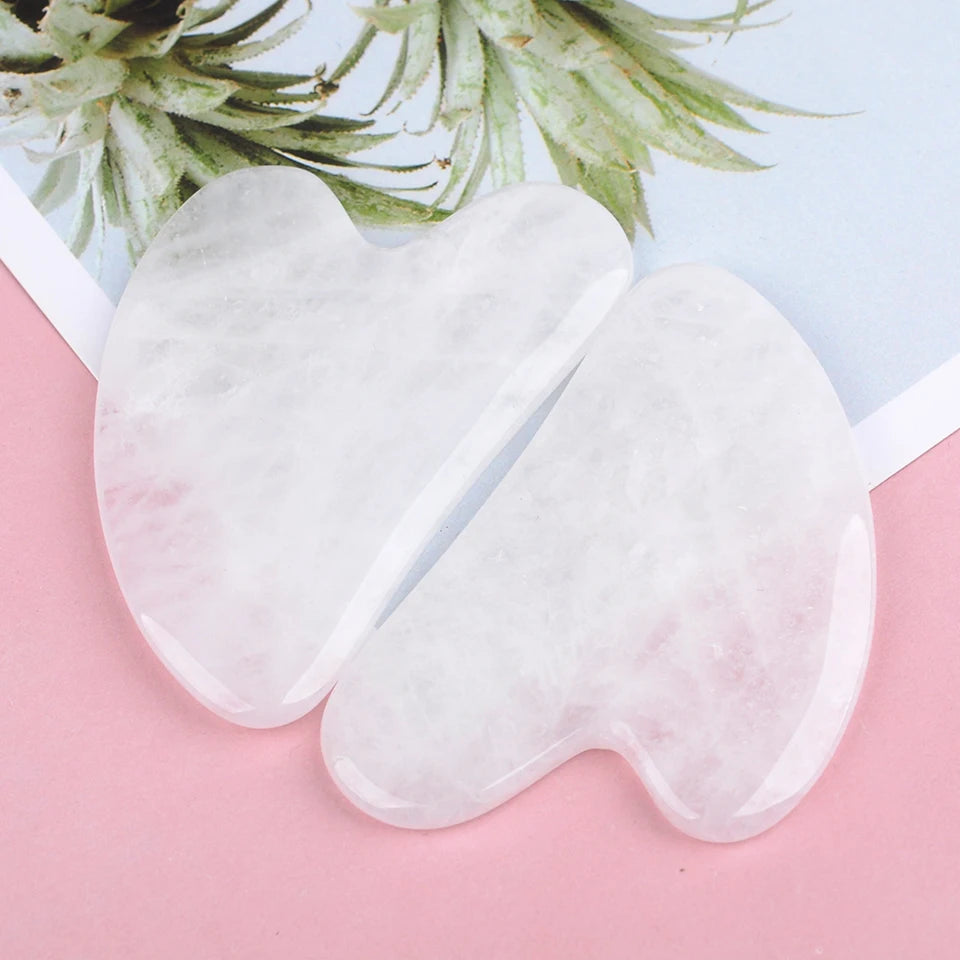 Natural Jade Stone Gua Sha Massage Board Rose Quartz Guasha Plate Jade Face Massager Scrapers Tools for Face Neck Back Body