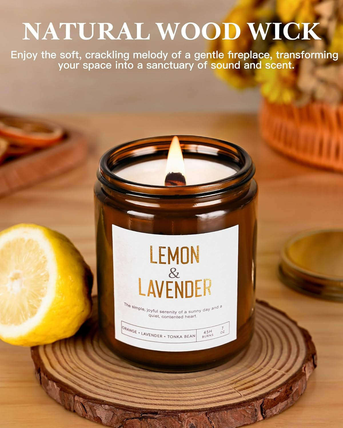 28Oz Wood Wick Candles That Crackle: 4 Pack Scented Candles for Home Scented, Aromatherapy Candle Set with Crackling Wooden Wick up to 200H Burning Candle Gift Set for Birthday, Valentine'S Day Gifts
