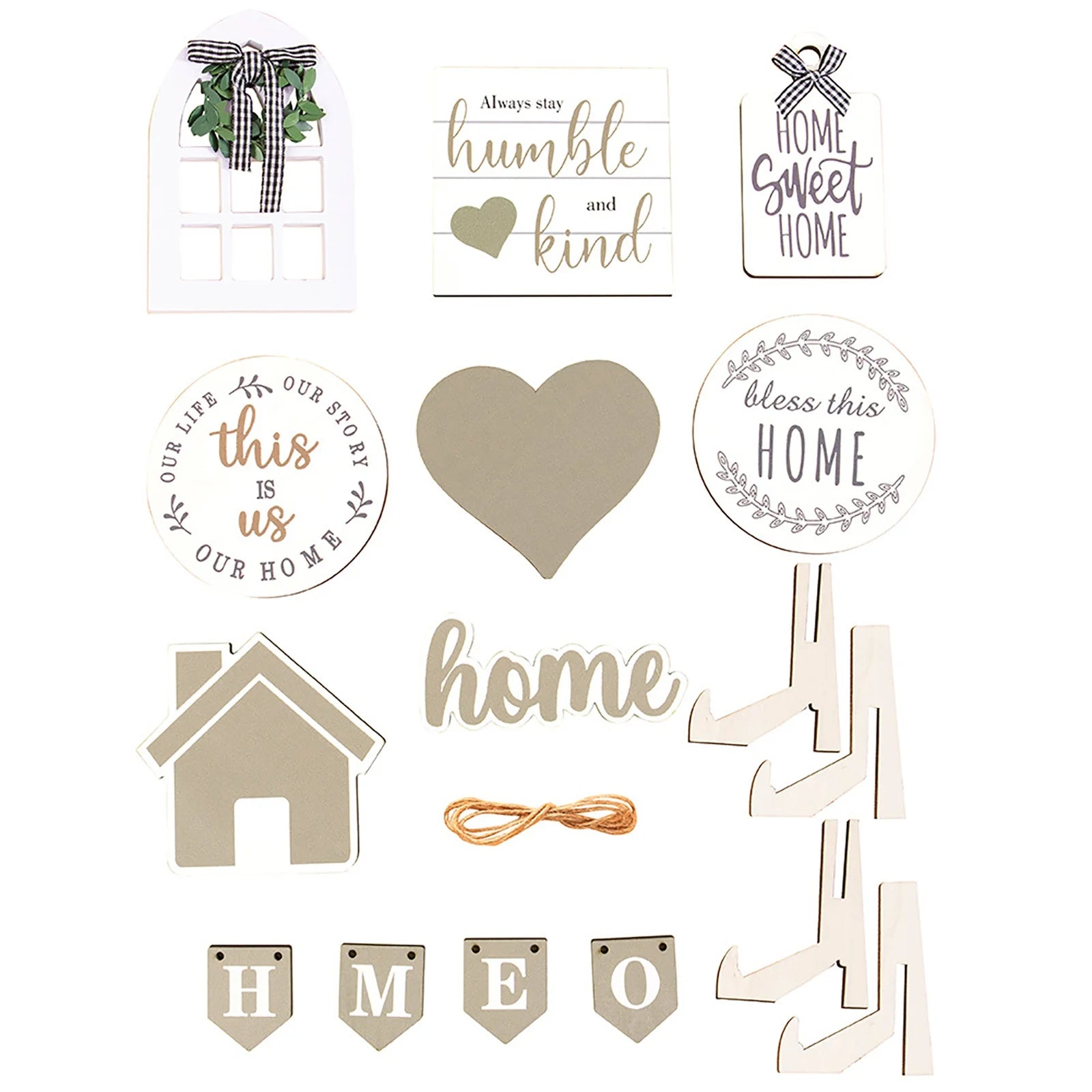 12PCS Farmhouse Tiered Tray Decor Set Sweet Home Tiered Tray Decorations Home Rustic Wooden Signs Decorative Farmhouse Kitchen Table Decor for Dining Room Country Summer Shelf Centerpiece Gift