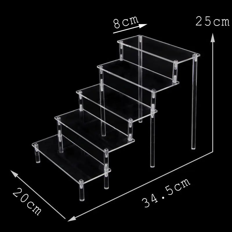 Acrylic Ladder Rack 1-5 Layer Ladder-Shaped Rack Blind Box Dessert Cake Storage Display Rack Perfume Jewelry Riser Display Rack