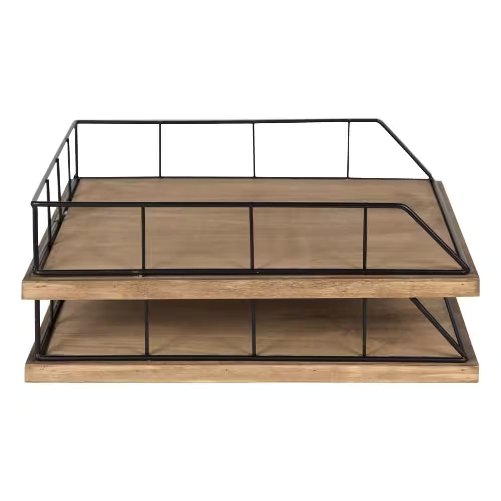 Benbrook Rustic Brown/Black Metal Letter Tray (2-Pack)