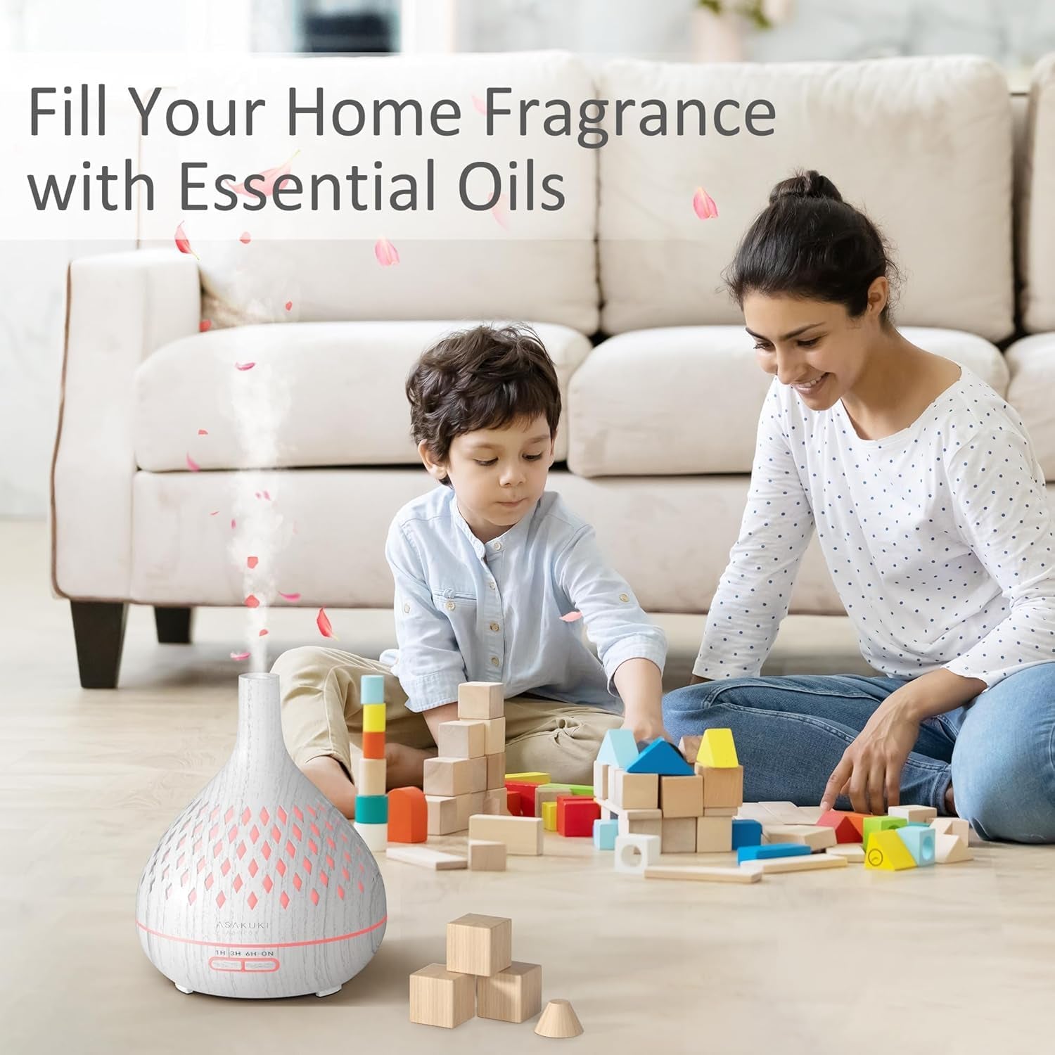 400Ml Essential Oil Diffuser with Remote Control, Aromatherapy Oil Diffuser with Cool Mist, Waterless Auto Shut-Off Humidifier and 7 Color LED Night Lights for Home Baby Office