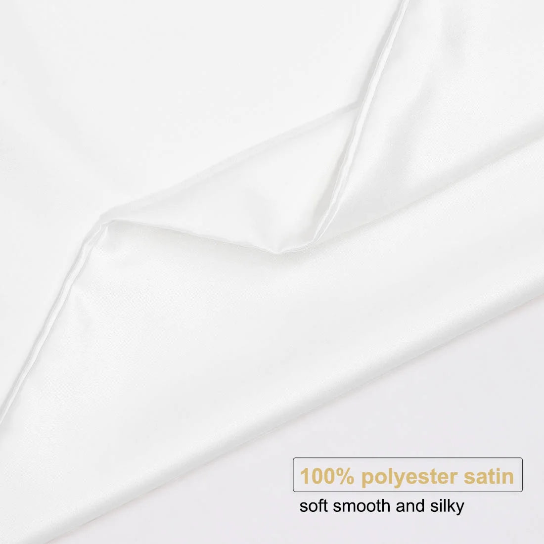 Set of 4 Silky Satin Pillowcases Pillow Cover White King