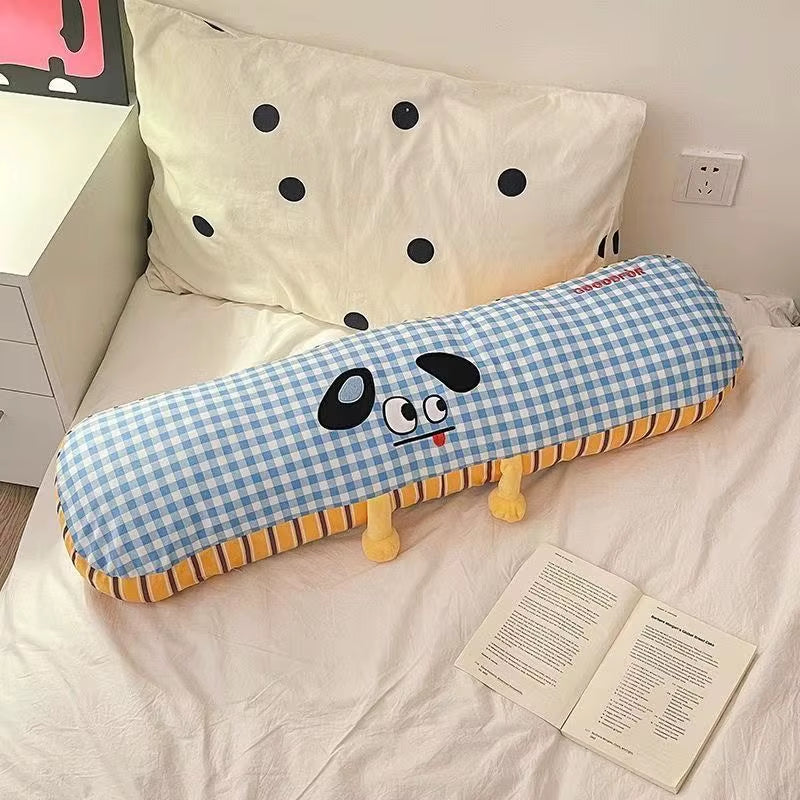 Long Grid Sleeping Pillow Side Sleeping Leg Clamp Pillow Cute Pillows Bed Cushion Pillow Cartoon Print Decorate Plush Pillows