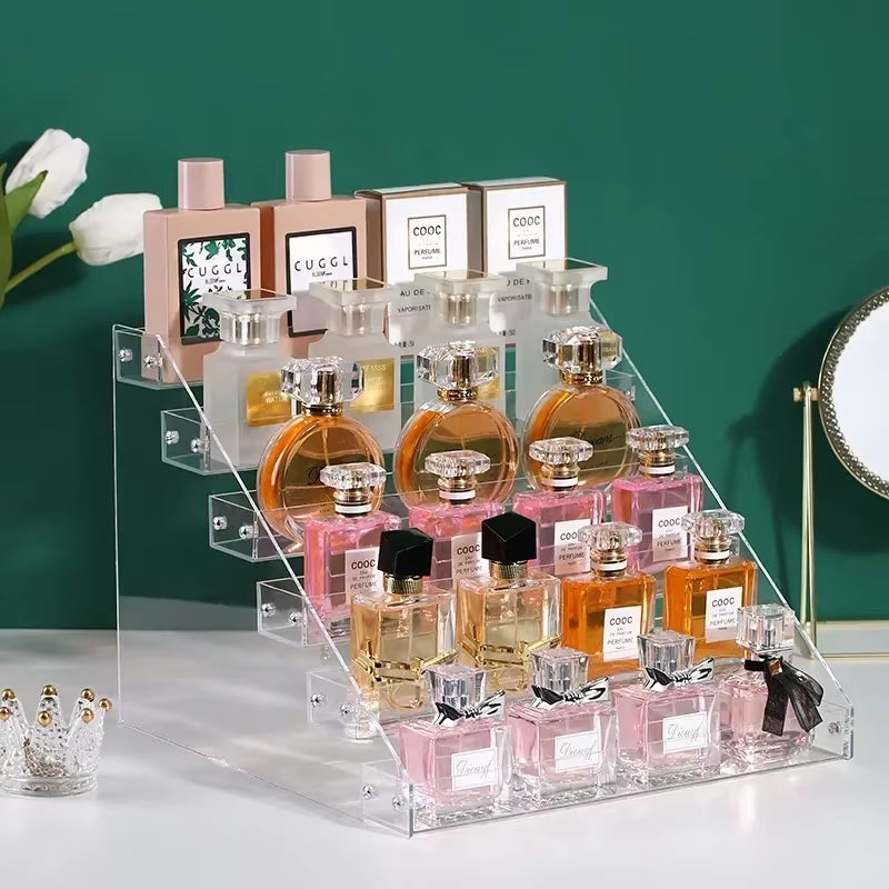 Transparent Acrylic Perfume Display Rack Multi-Layer Nail Polish Storage Rack Ladder Desktop Toy Display Rack Shop Display Tool