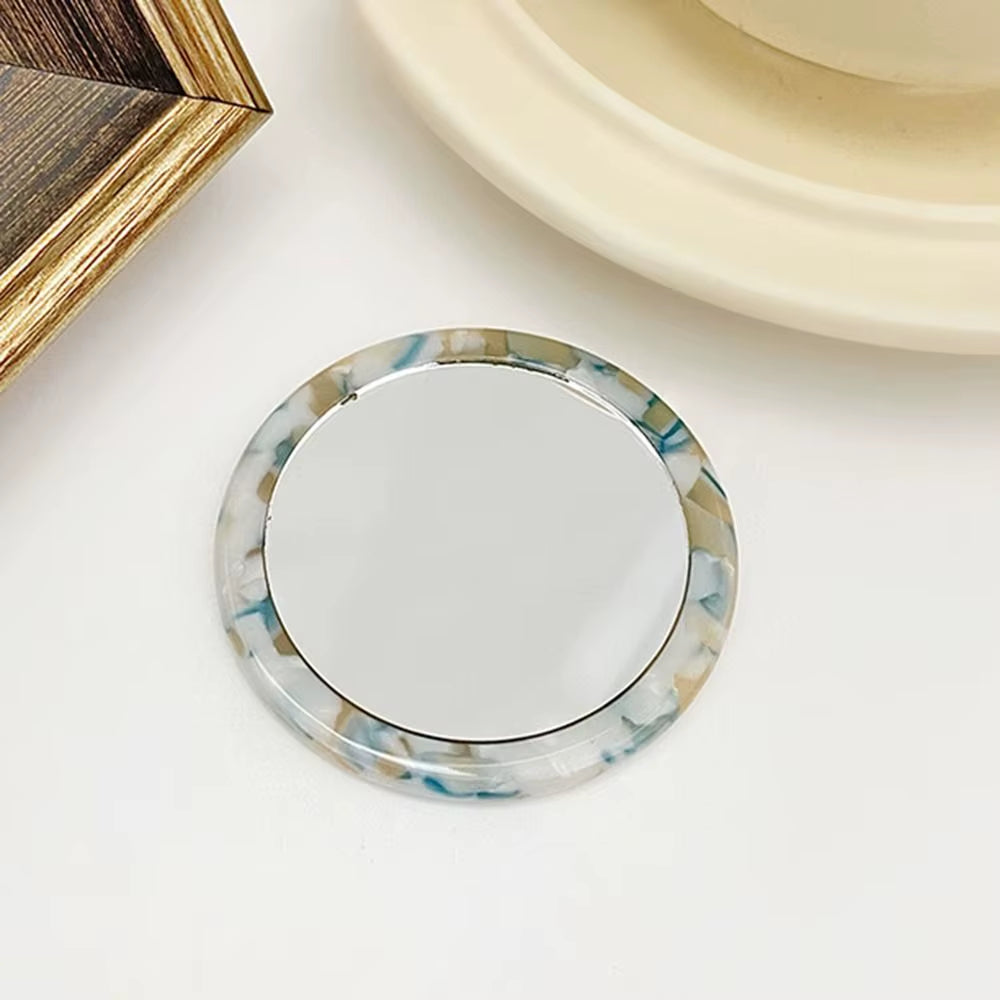 New Simple Acetate Mini round Mirror Makeup Mirror Cosmetic Vanity Mirror SPA Salon Compact Mirrors Portable Beauty Mirrors