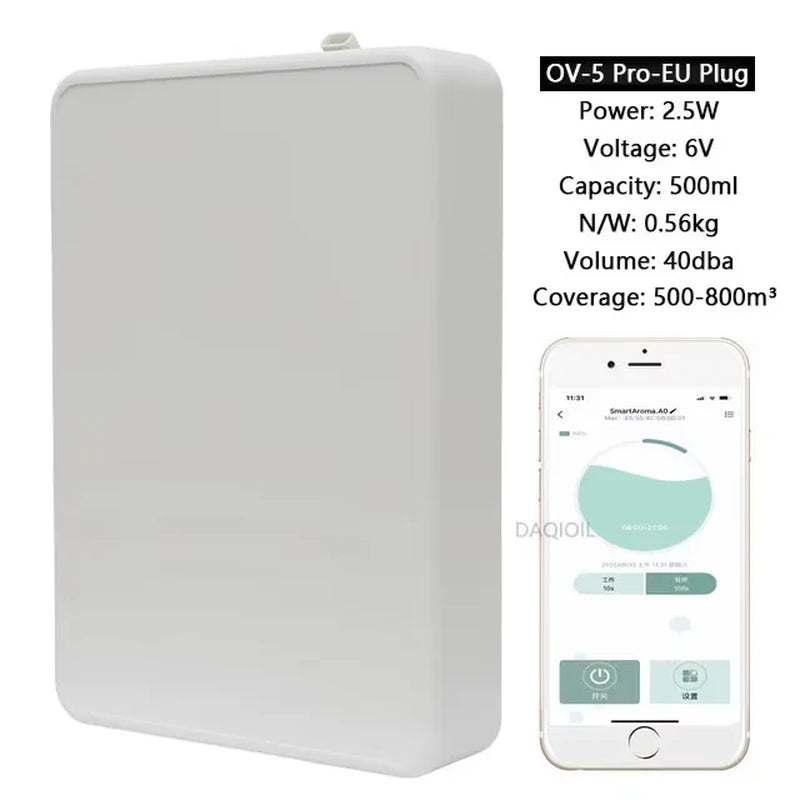 Bluetooth Smart Essential Oil Diffuser Professional Aroma Diffuser 500M³ Wall Mounted Scent Machine Electric Smell for Home