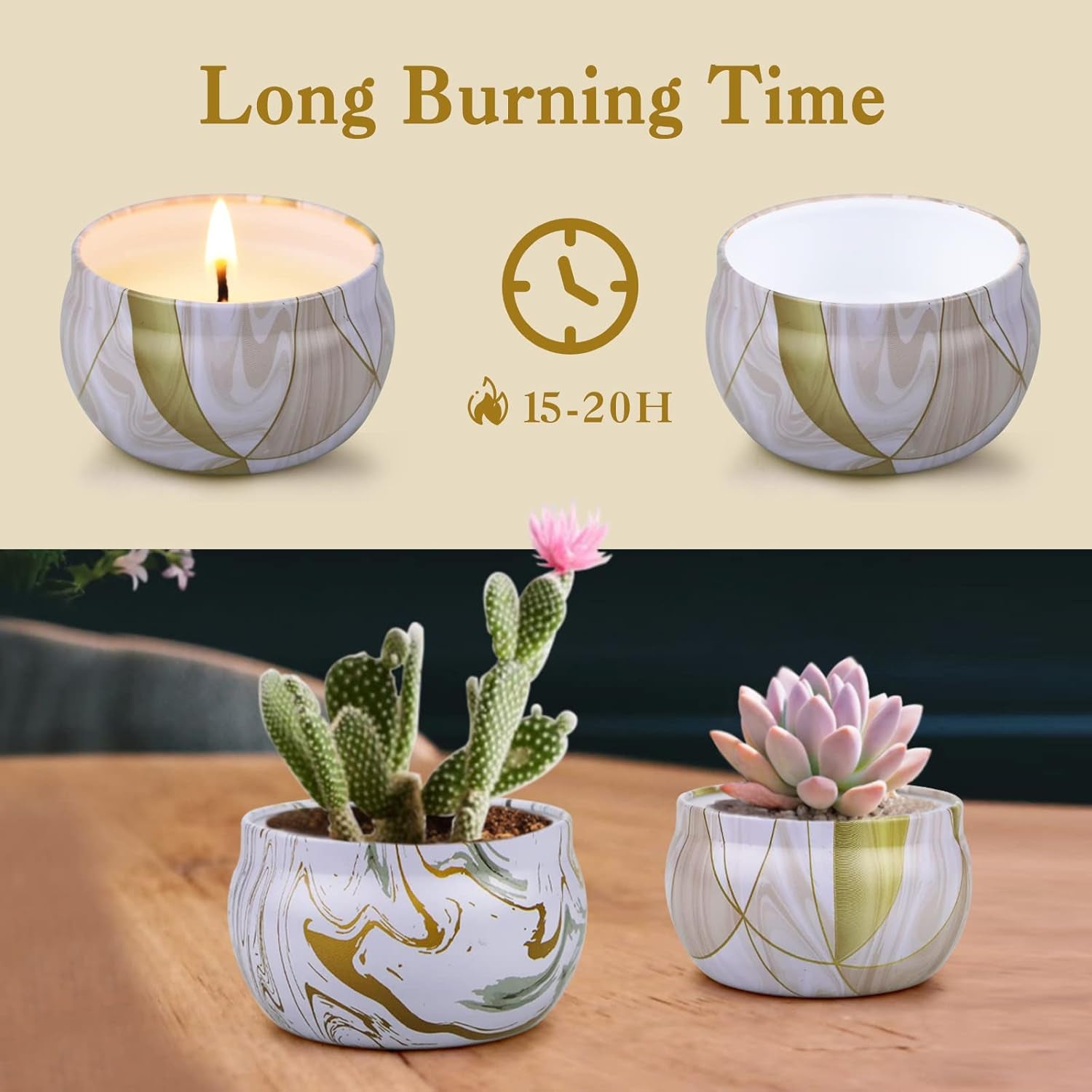 6 Pack Scented Candles Gifts for Women, 120 H Long Lasting Aromatherapy Candle Set, Soy Wax Home Tin Jar Candles for Bath, Stress Relief, Yoga, Christmas Day Gifts+1