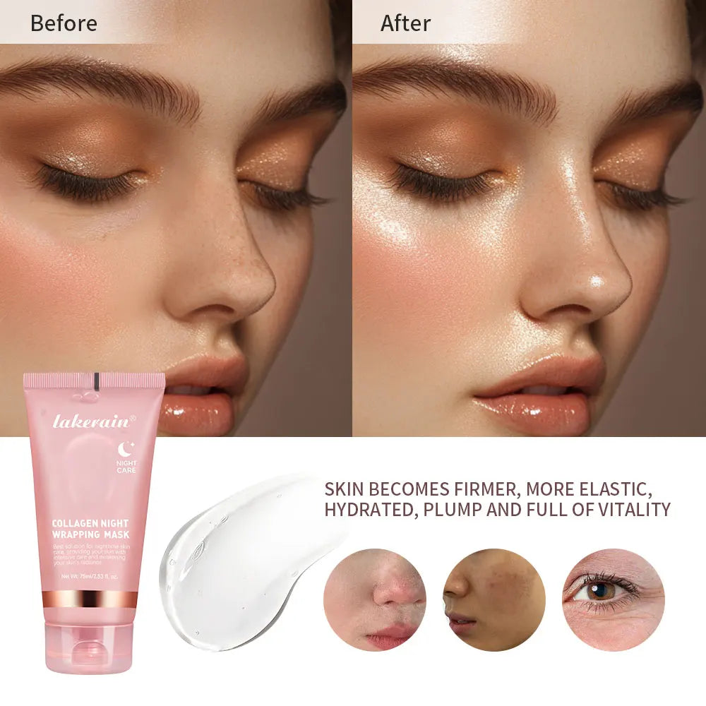 Collagen Wrapping Peel-Off Mask Rejuvenation Moisturizing Brightening Korean Face Mask Make Glowy Skin Elasticity Facial Mask