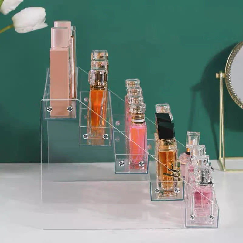 4/5 Layers Acrylic Display Stand Nail Polish Perfume Makeup Storage Shelf Transparent CD DVD Case Display Stand Organizer