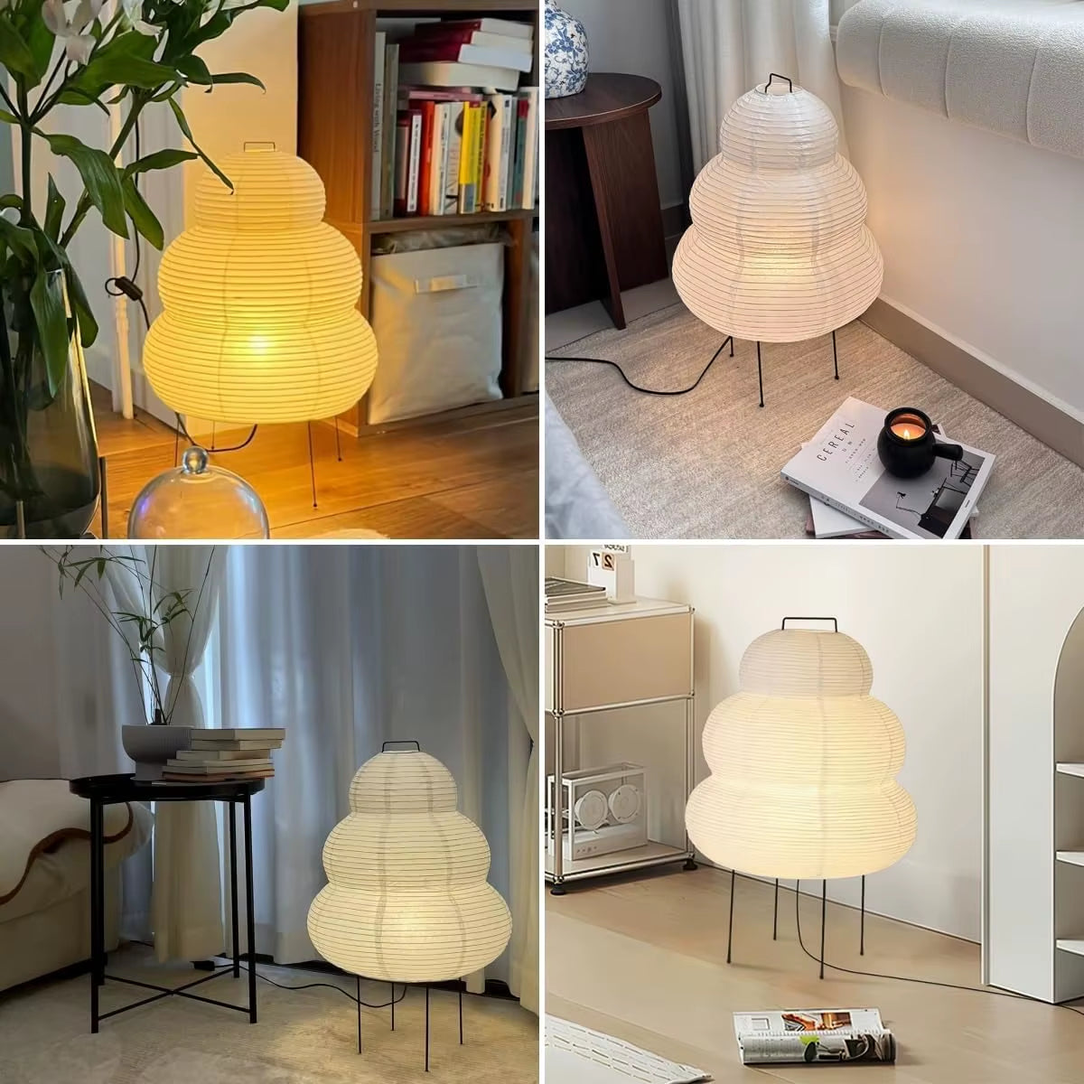 Noguchi Style Akari Floor Lamp, Rice Paper Lantern, Cloud, Japanese Floor Lamp