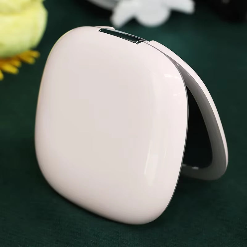 USB Rechargeable Folding Portable LED Makeup Mirror Touch Screen Dimming Handheld with 10X Magnifying Travel Cosmetic Mirrors