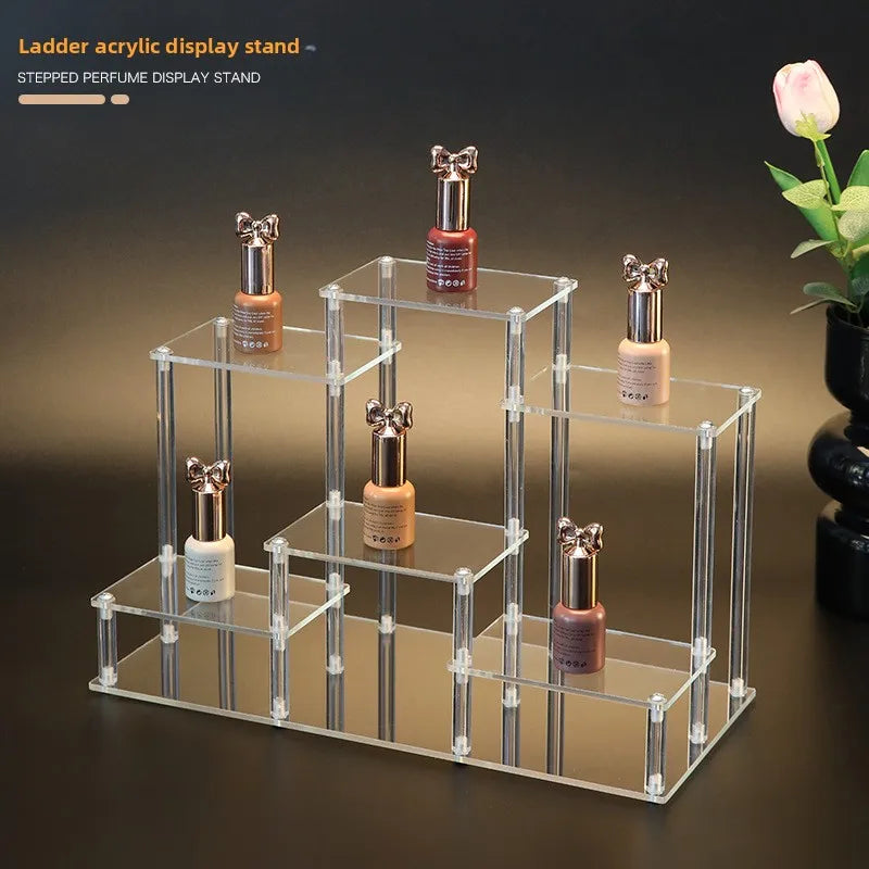 Acrylic Transparent Display Rack Multi Layer Teapot Handmade Toy Car Model Perfume Shelf Dessert Ladder Display Storage Holders