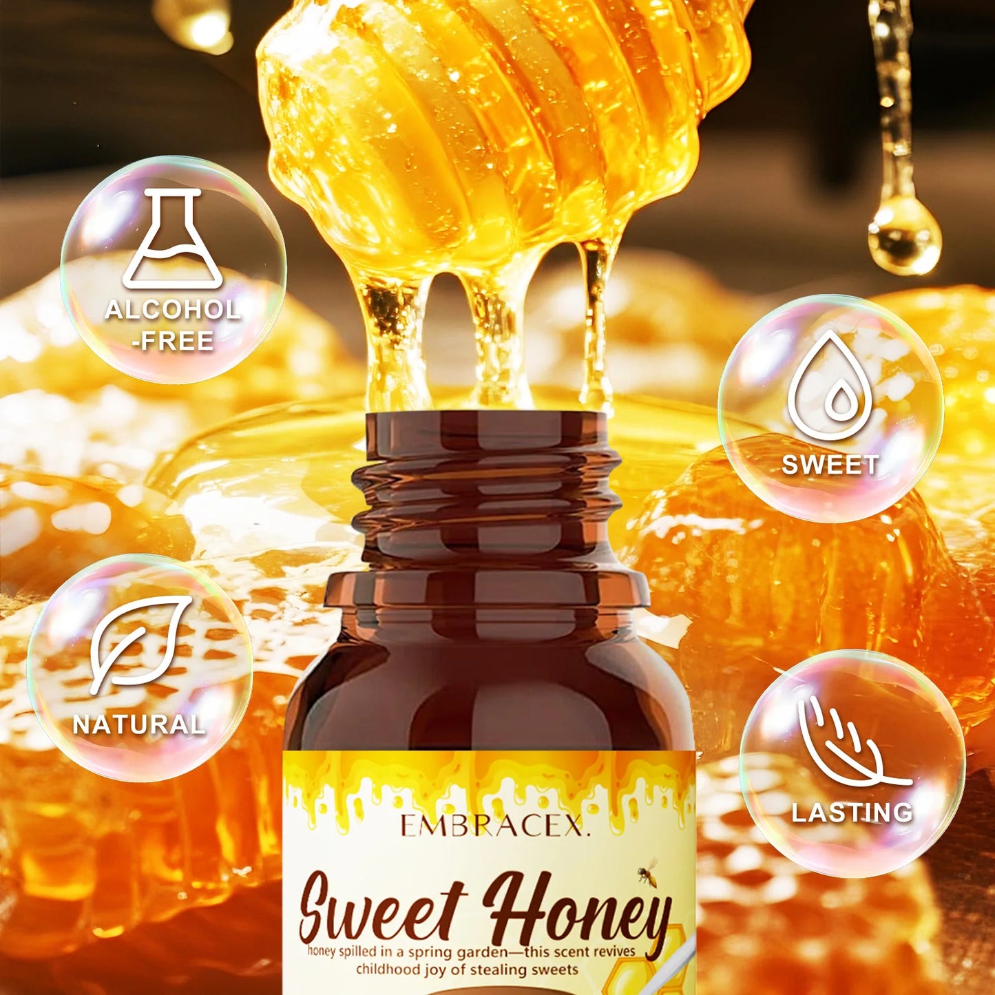 10ML Honey Essential Oils Skincare Facial and Body Care Hand Care All Skin Types Hair Care for Diffuser Humidifier Sweet Gifts