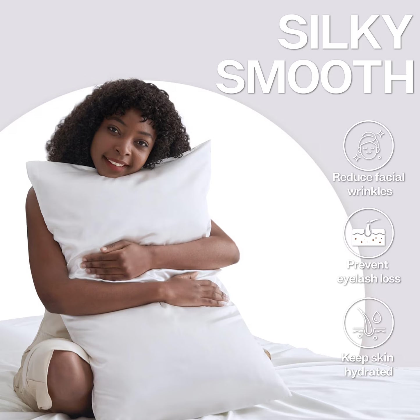 Satin Pillow Case, 2 Pack Satin King Silky Pillowcase for Hair and Skin, Satin Pillowcase Set of 2, 20X40, White