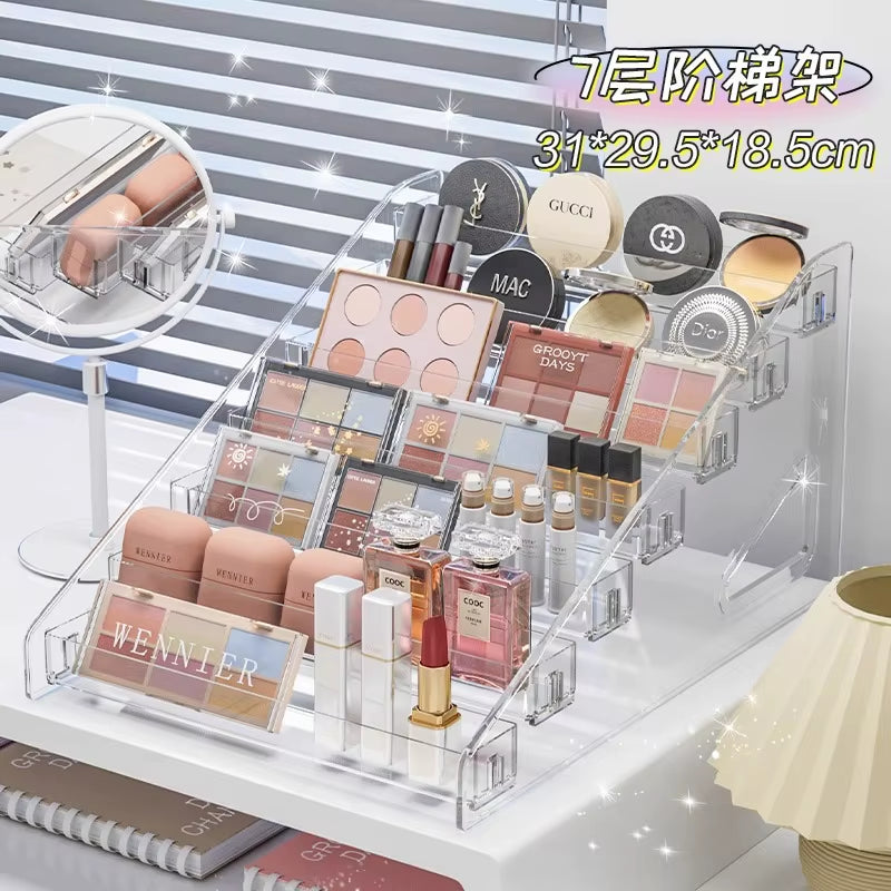 Transparent Storage Box Makeup Organizer Cosmetic Display Case Jewelry Hairpin Organizer Desktop Holder Clear Makeup Organizers