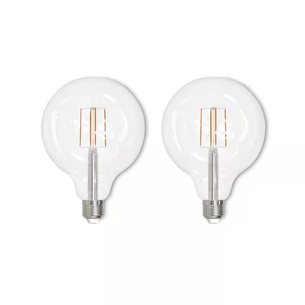 60-Watt Equivalent G40 Clear Dimmable Edison LED Light Bulb Warm White (2-Pack)