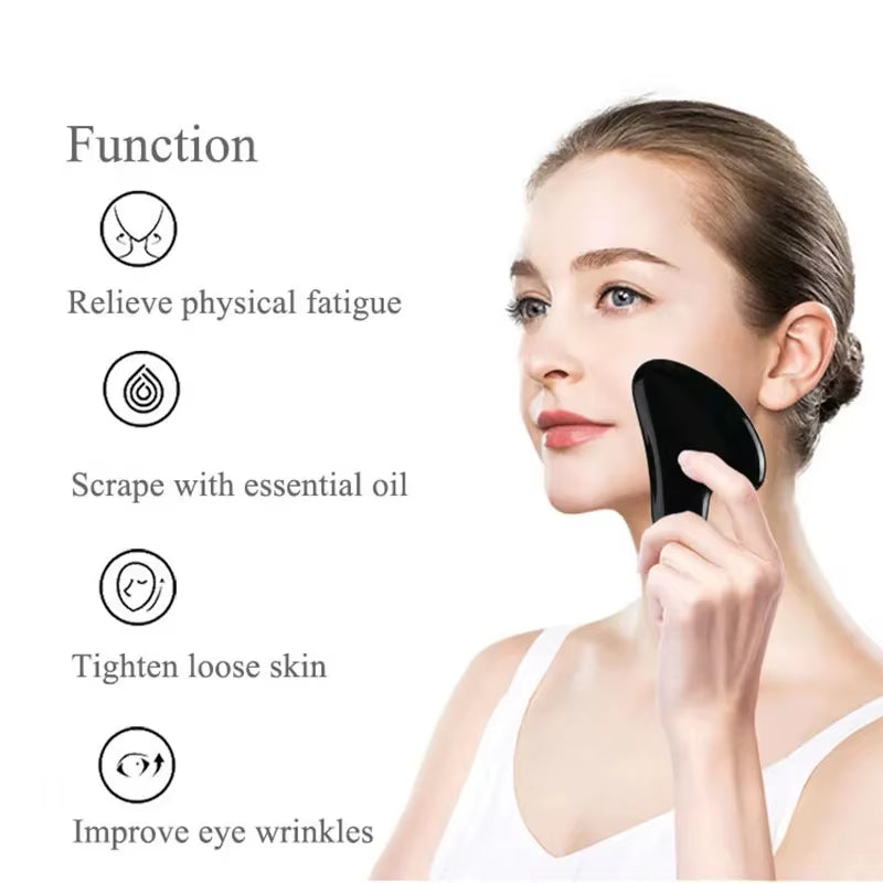 New Natural Obsidian Sleep Eye Mask Jade Roller Gua Sha Massage Tools Cold Therapy Health Beauty Skin Care Massager for Face