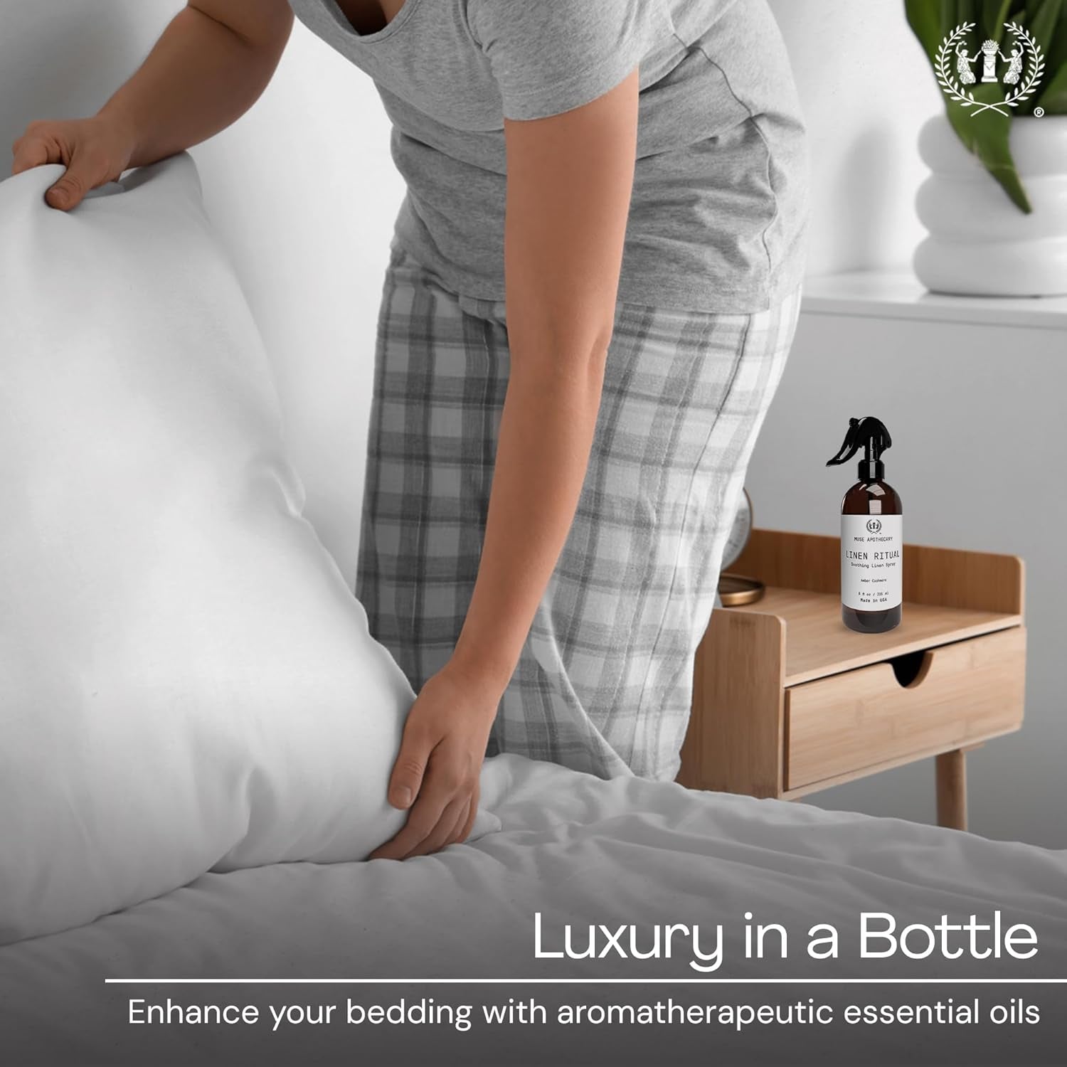 Linen Ritual - Aromatic, Soothing, and Relaxing Linen Spray for Bedding, Laundry and Fabric Spray Freshener - Infused with Aromatherapy Essential Oils - Lavender Serenity