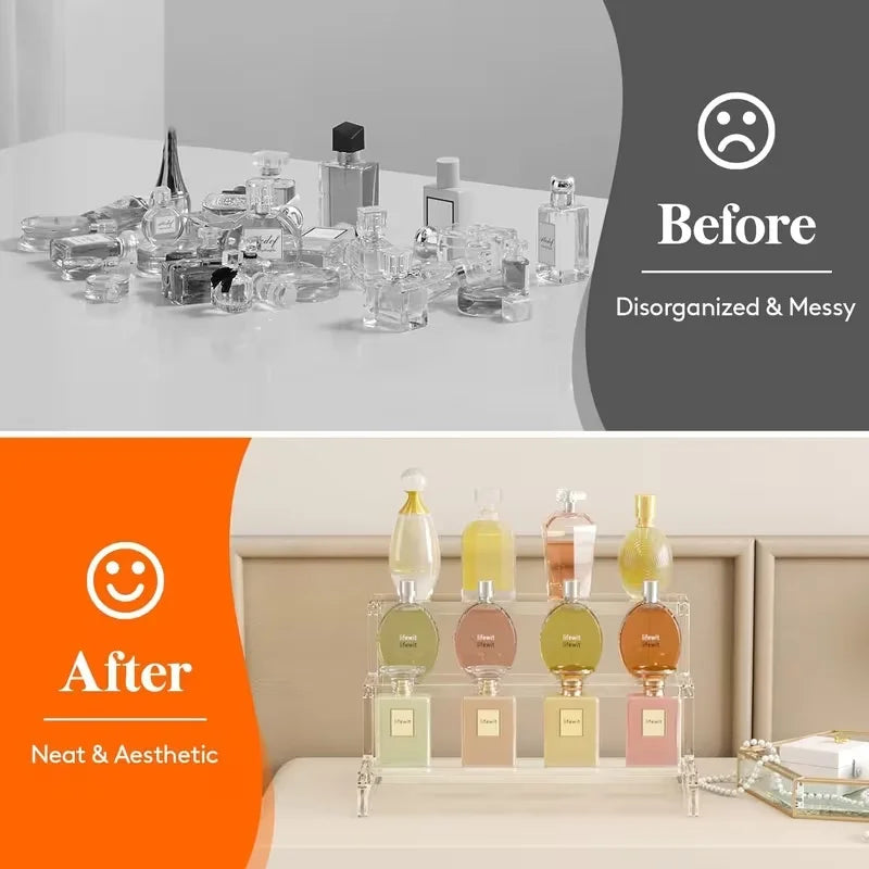 Acrylic Display Rack Shelf Embedded Desktop Rack Cosmetics Perfume Storage Cupcake Stand Space-Saving Countertop Finishing Racks