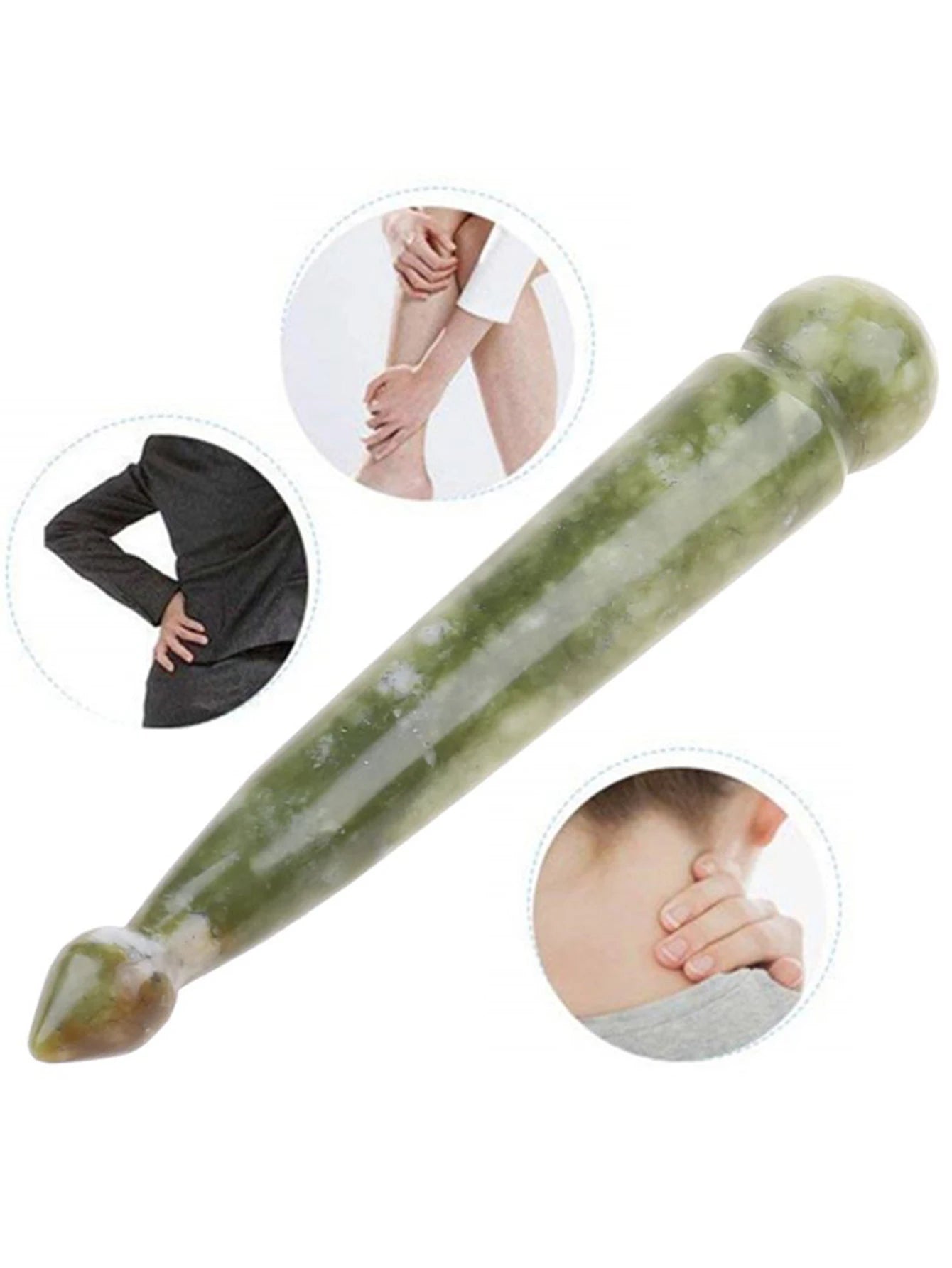 Natural Jade Stone Face Eye Massage Stick Jade Gua Sha Beauty Acupuncture Wand Natural Healing Stone Meridian Scraping Acupoint