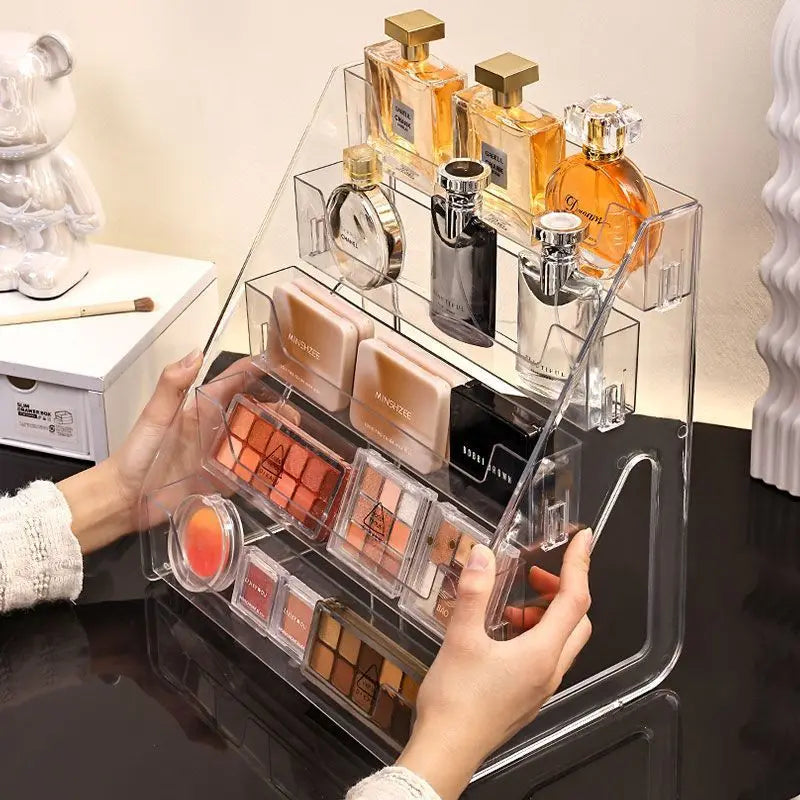 Acrylic Display Riser Stand Shelf Clear Perfume Holder Desktop Organizer for Figures Toys - Desktop Decoration Showcase
