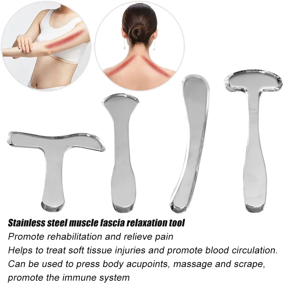 1PCS Stainless Steel Body Gua Sha - Muscle Scraper, Scar Tissue, Body Sculpting, Scraper Tool for Massage and Lymphatic Drainage