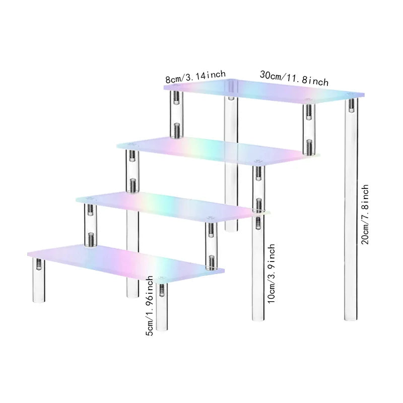 Clear Acrylic Display Stand for Anime Figures Cupcake Shelf Organizer Desserts Holder Jewels Display Risers Stand Perfume Stand