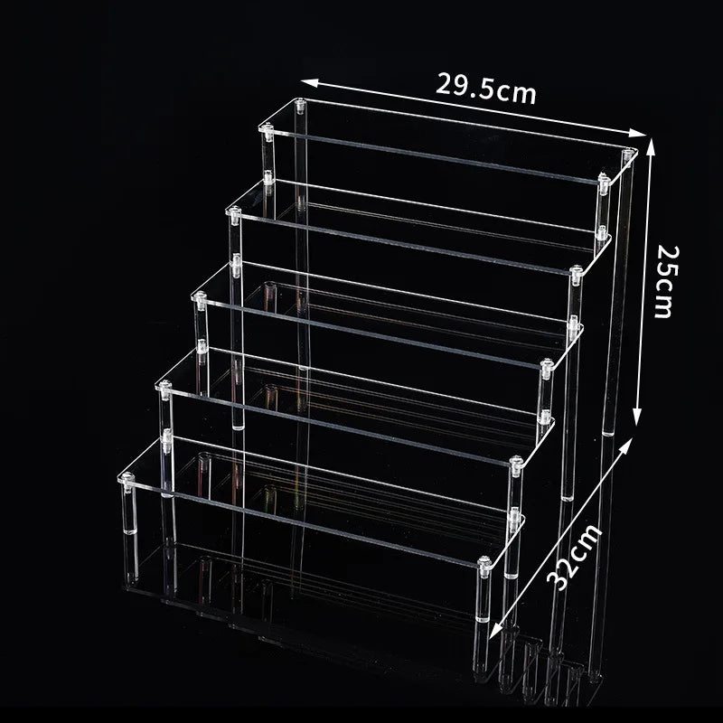 Large Acrylic Display Risers, Perfume Stand Organizer, Clear Acrylic Shelf Risers for Display Stands for Food, Tabletop Use