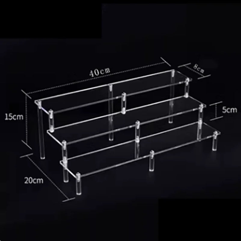 Clear Acrylic Display Stand for Anime Figures Cupcake Shelf Organizer Desserts Holder Jewels Display Risers Stand Perfume Stand