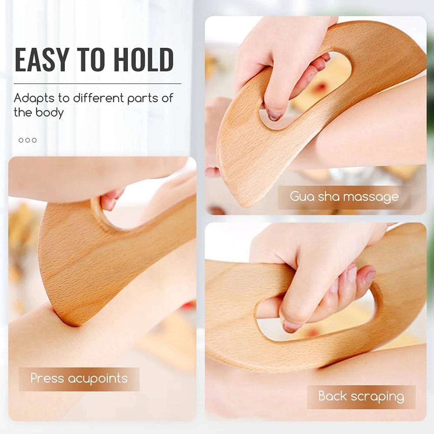 Wooden Cellulite Massager Body Guasha Tool Lymphatic Drainage Massager Muscle Scraper Back Massage Tool Relieve Muscle Fatigue
