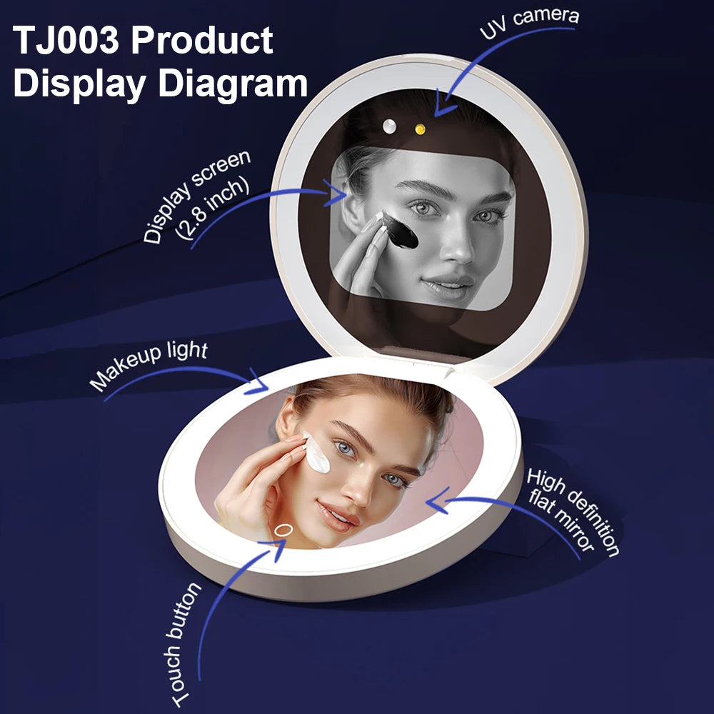 Foldable Portable Uv Sunscreen Test Mirror Mini Pocket Mirrors Suitable for Travel Beautiful Practical Makeup Mirrors