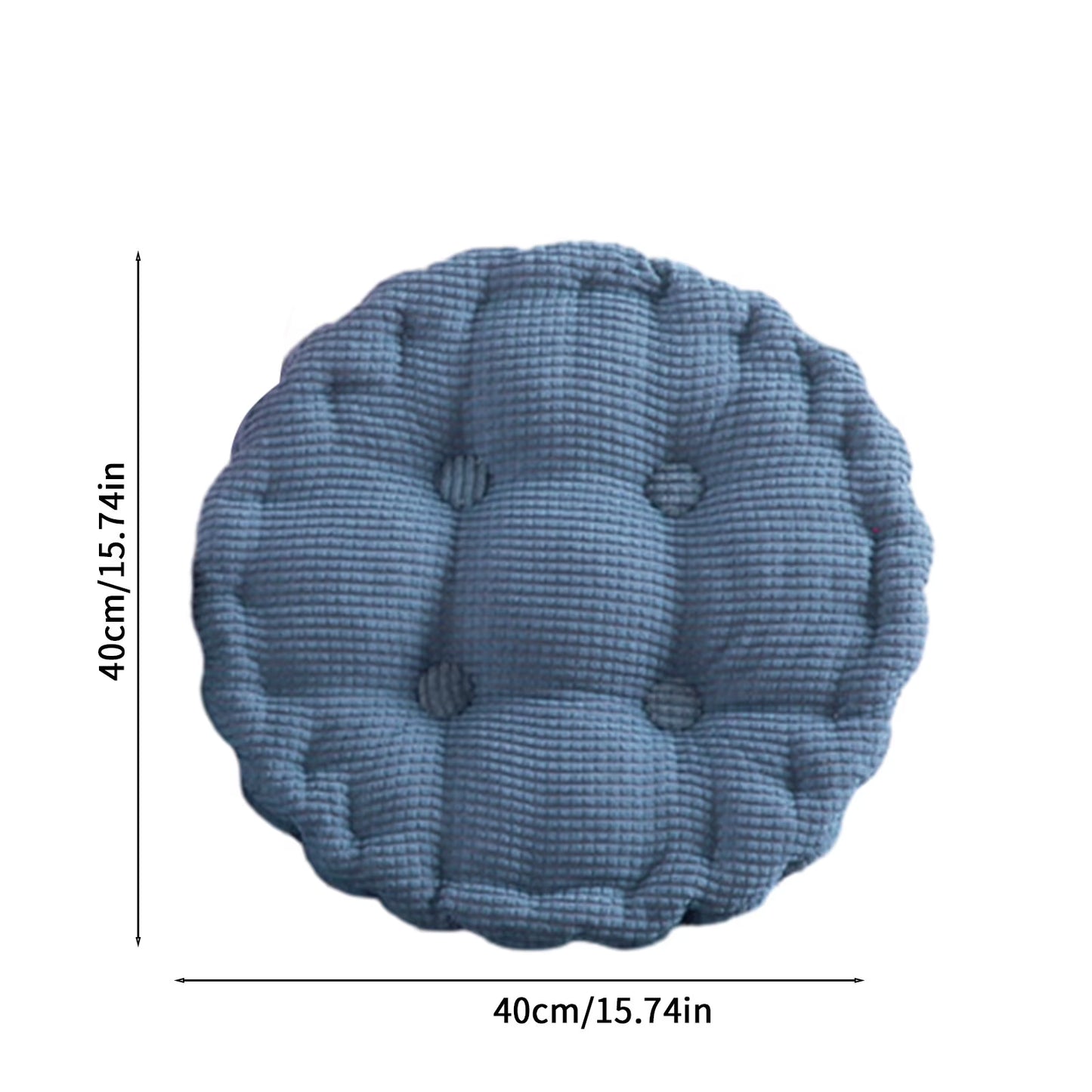 round Floor Pillow, Large Meditation Seat Cushion for Adult, 16" Circle Tufted Corduroy Solid Chair Pad, Thicken Soft Cotton Filled Seat Pads Non-Slip Floor Cushion for Living Room Tatami Patio