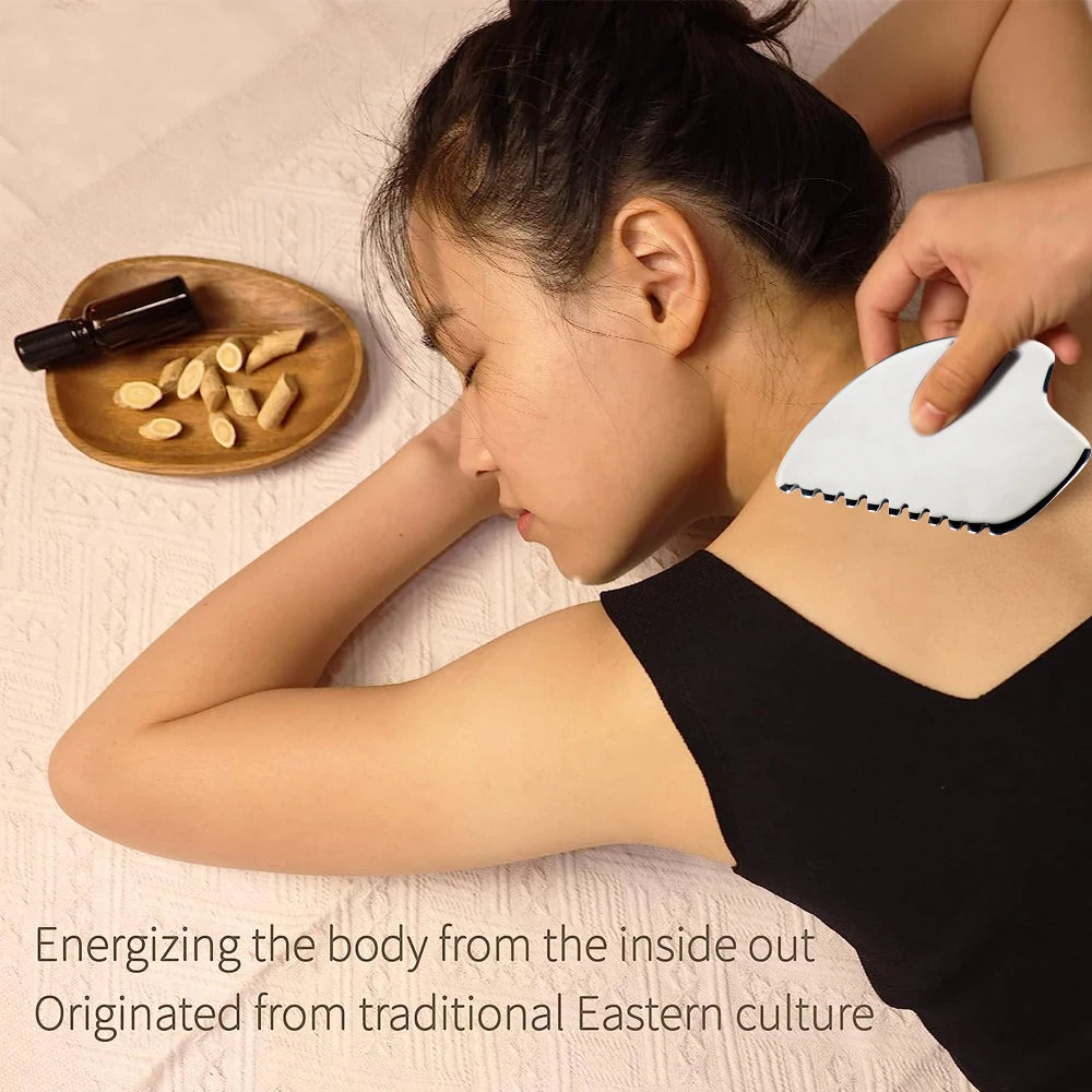 4/7Pcs Stainless Steel Gua Sha Scraping Massage Tool IASTM Tools Great Soft Tissue Mobilization Tool for Whole Body Acupoints