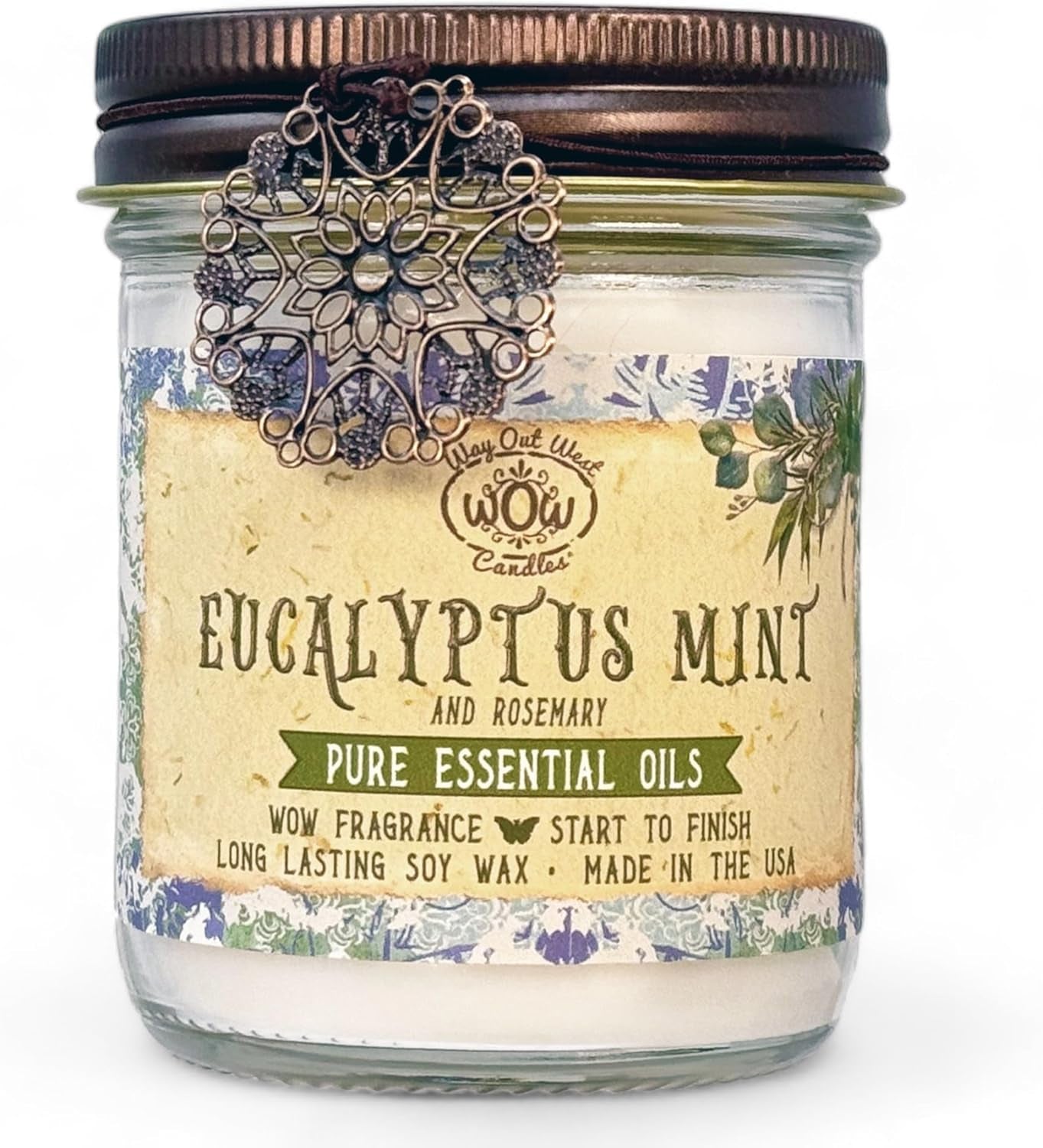 Scented Candle for Home by  - Long Lasting Home Fragrance or Essential Oils - Small Candles Gifts for Women - 8 Oz Eucalyptus Mint Natural Aromatherapy Soy Candles - Made in USA