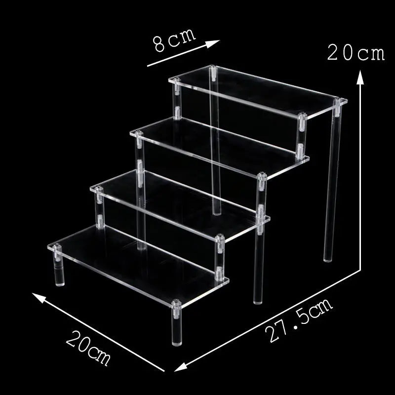 Acrylic Ladder Rack 1-5 Layer Ladder-Shaped Rack Blind Box Dessert Cake Storage Display Rack Perfume Jewelry Riser Display Rack