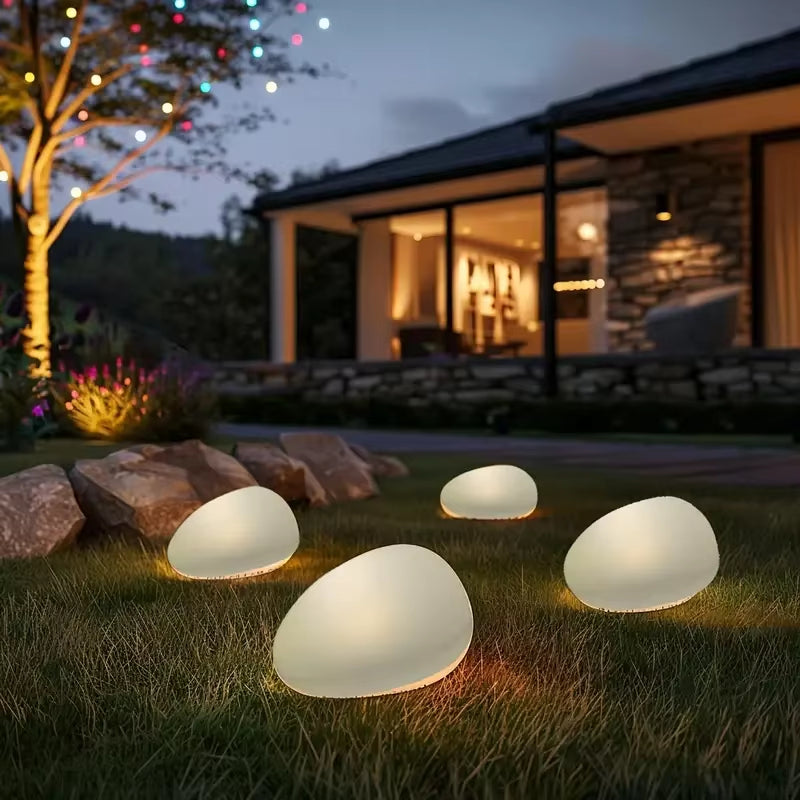 2Pcs Solar Goose Warm Stone Lamps Outdoor Courtyard Decorative Lamps Solar Rock Lamps Landscape Lamps Decorative Landscape Lamp