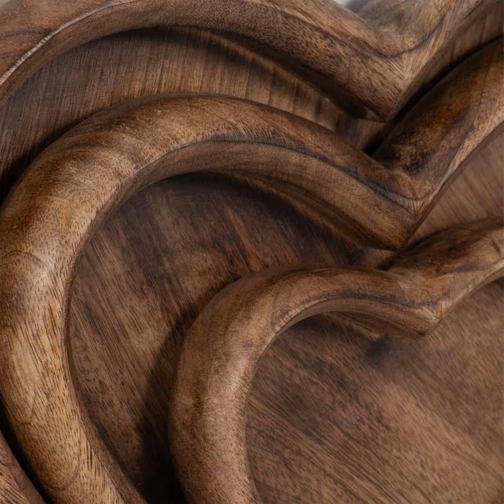 Dark Brown 7/11/14 In. Wood Heart-Shaped Decorative Trays (Set of 3)